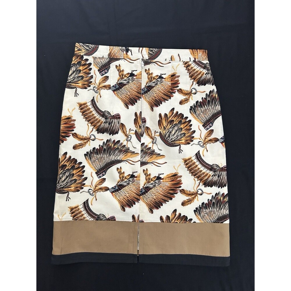 Vintage Western Americana Vest & Pencil Skirt Set First Nation Headdress Pattern - Picture 5 of 9